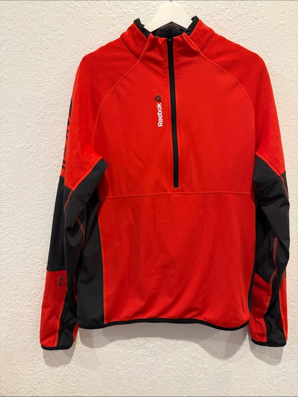 Reebok Red and Black Quarter-Zip Training Top, Men’s M